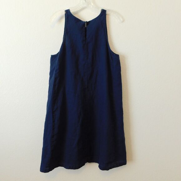 United Color of Benetton Dress Medium Linen Sundress Sleeveless Coastal A-Line - Picture 4 of 12